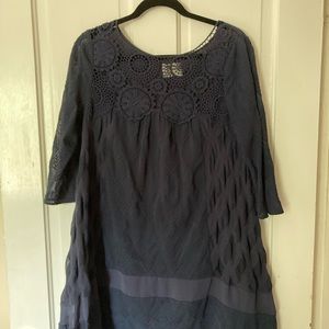 Blue boho dress